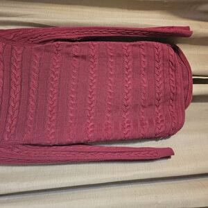 Women's Cable Knit Sweater - Pink